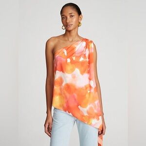 HALSTON Steffi One Shoulder Top Sz 14 A Little Loved ❤️